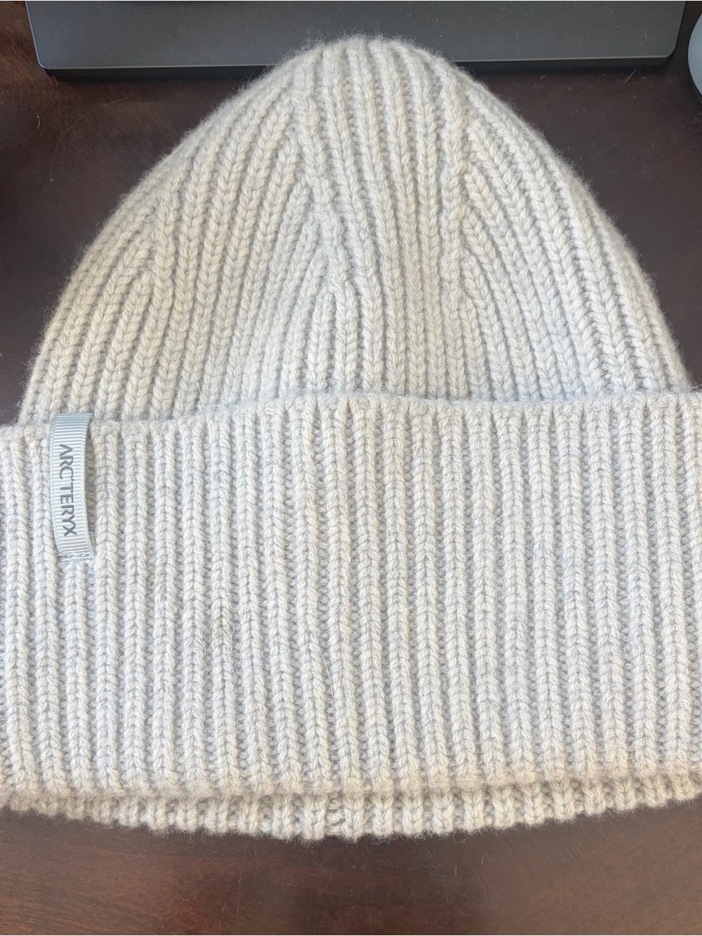 Arc'teryx Light Gray Ribbed Knit Beanie